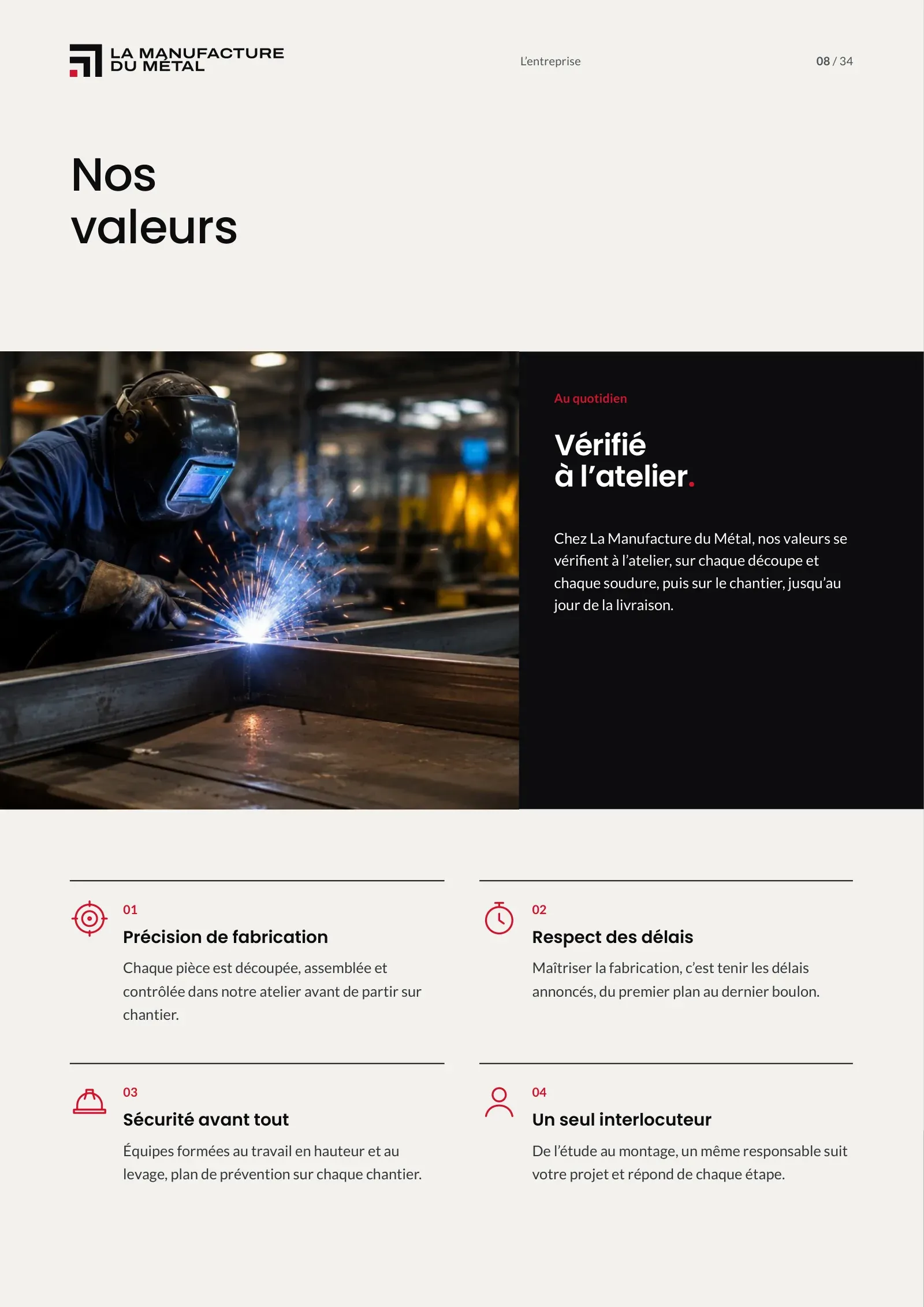 Page 8 : Nos valeurs
