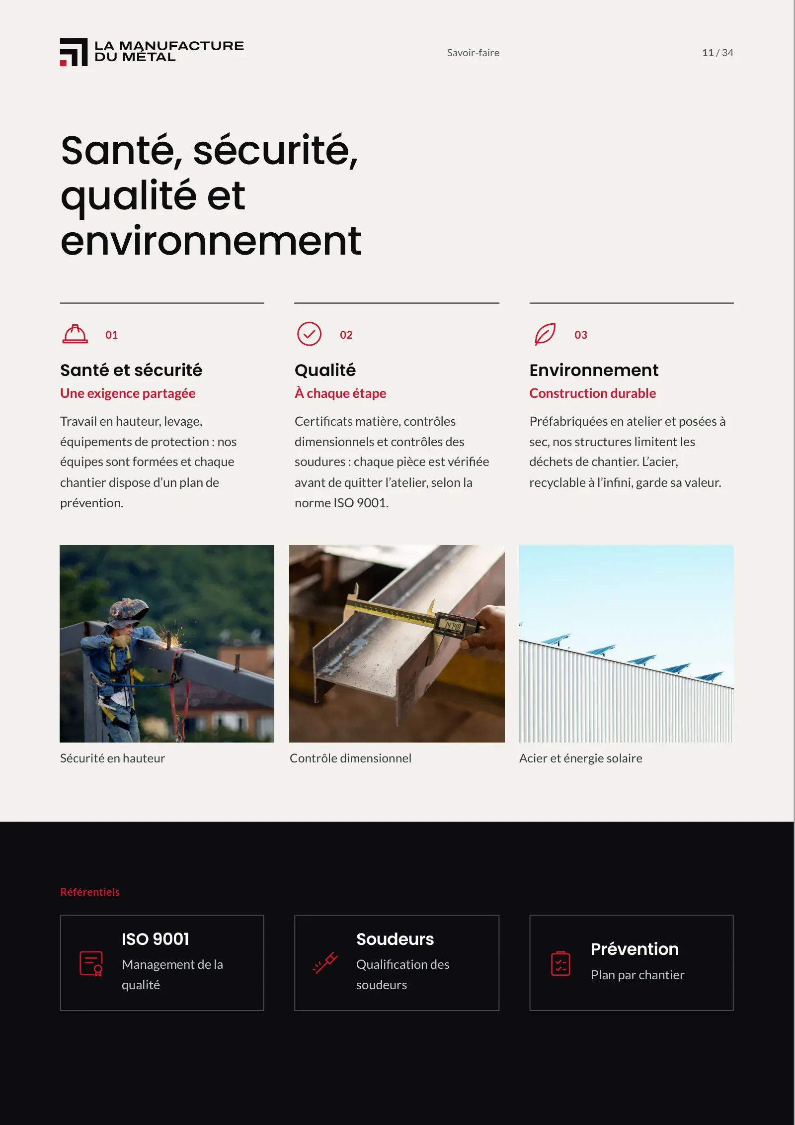 Page 11 : Santé, sécurité, qualité et environnement