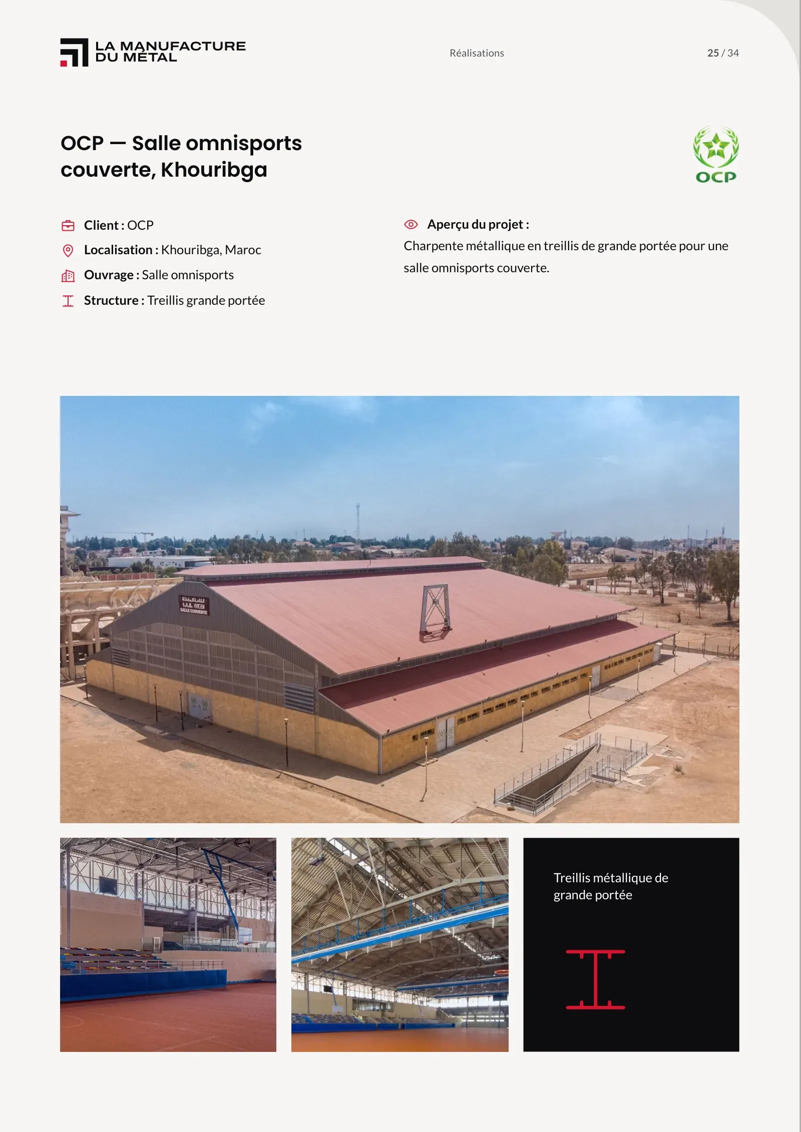 Page 25 : OCP, salle omnisports, Khouribga
