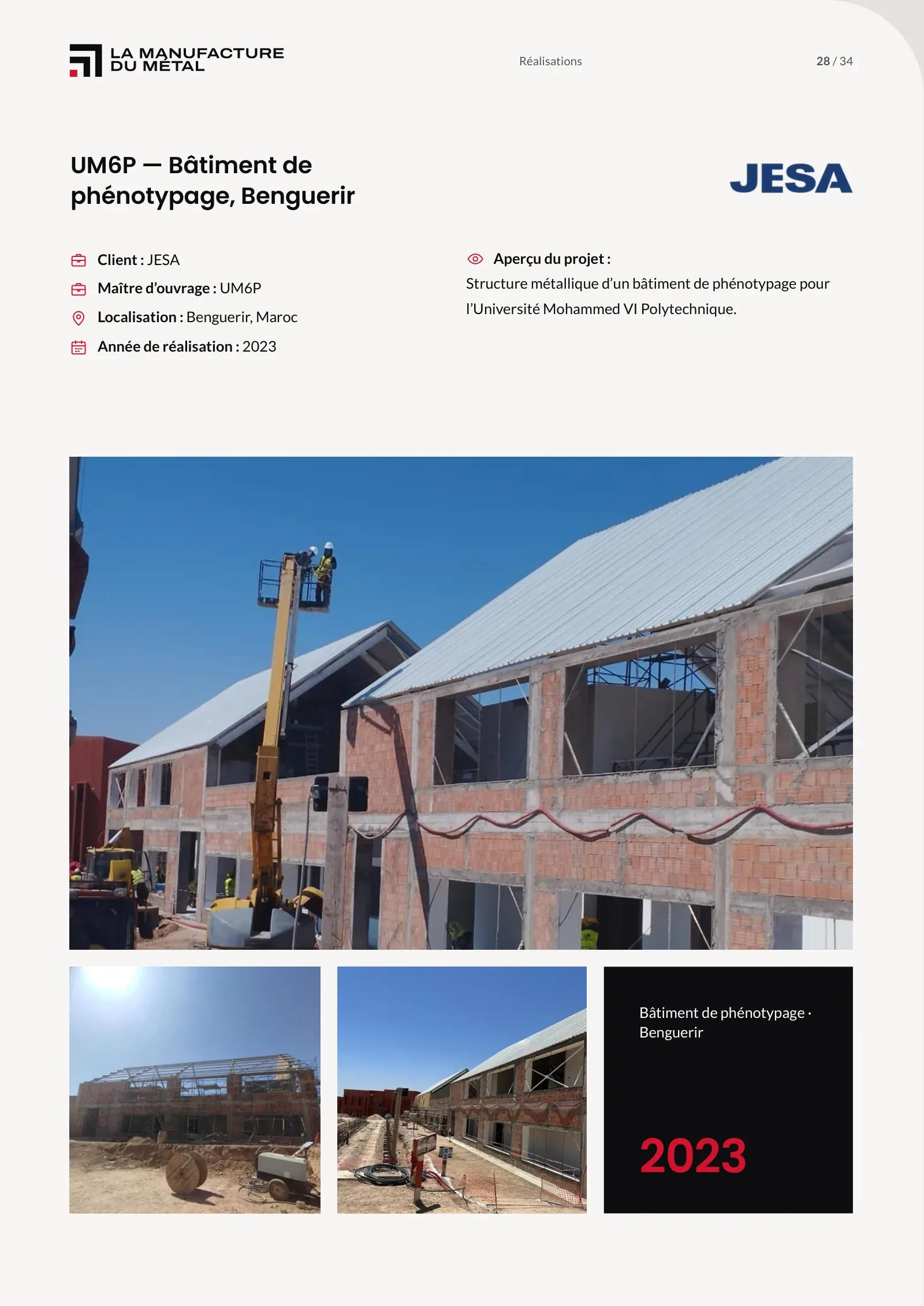 Page 28 : UM6P, bâtiment de phénotypage, Benguerir
